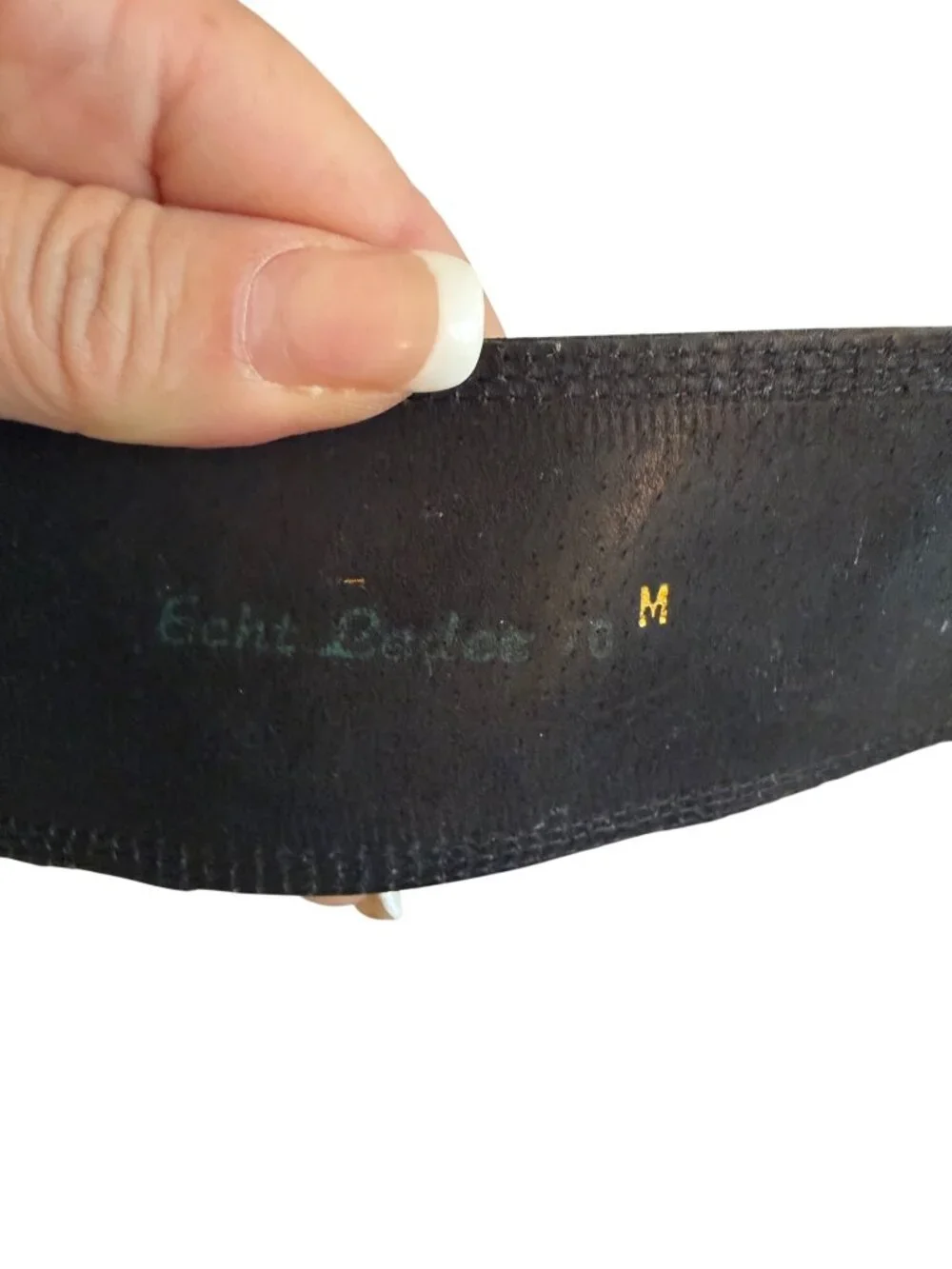 Leather Wide Waist Statement Womens Belt Size Medium Burgundy Boho-Chic
